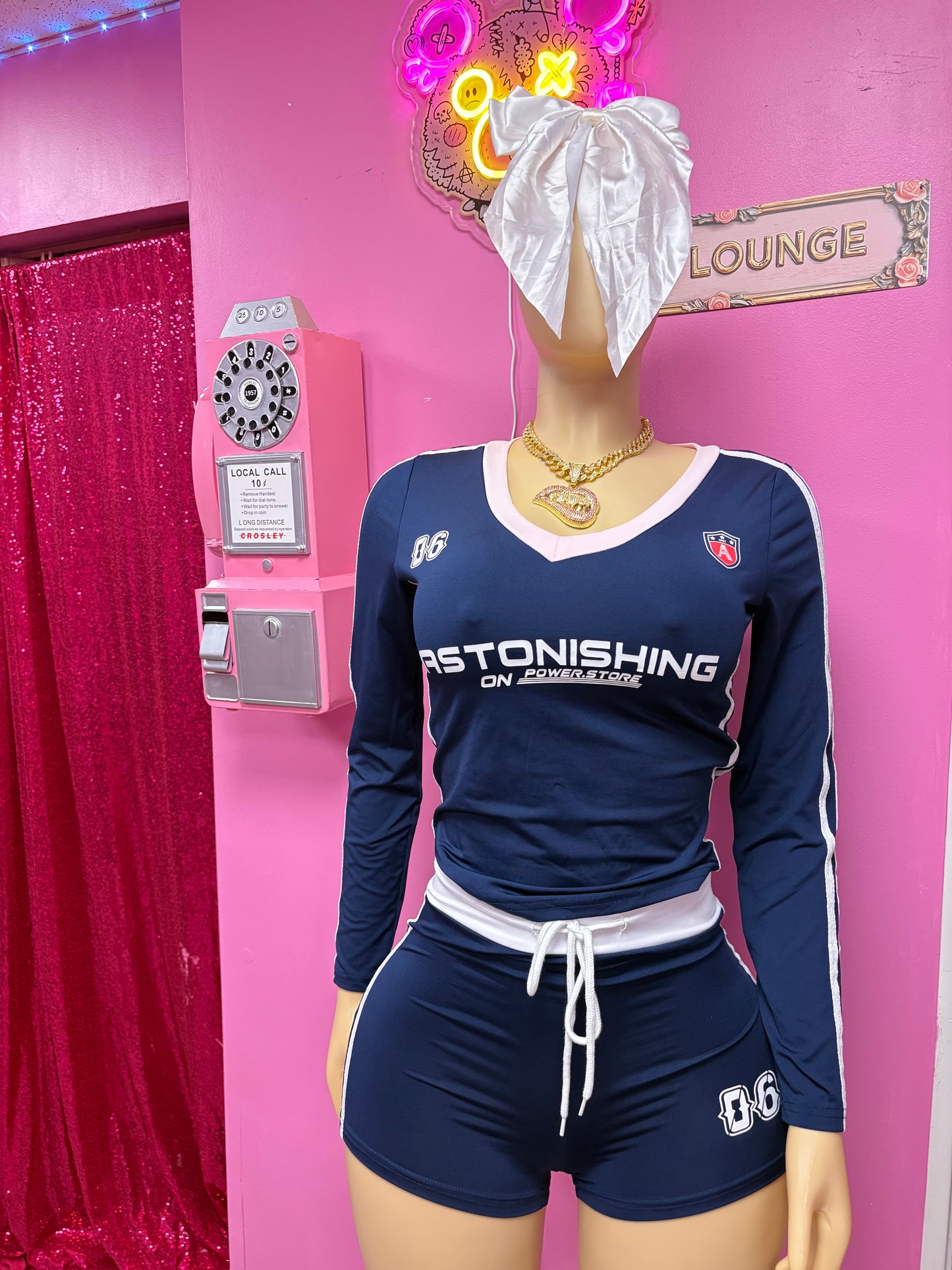 Astonishing 2 Pc Blue/Pink LS Set